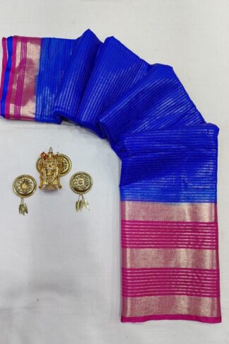 Benaras Masakali Saree - Katan Jari Weaving Lines