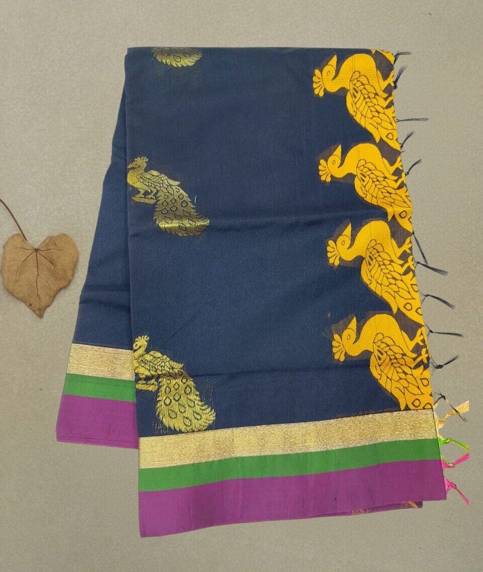 Handloom Kuppadam Saree with Jari Weaving