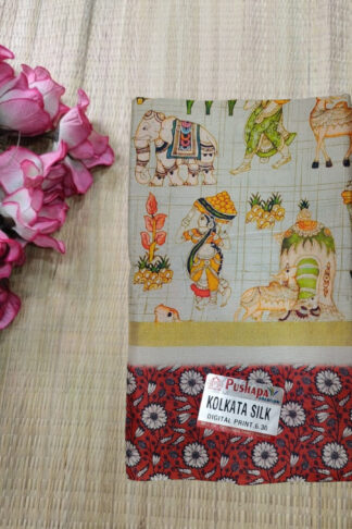 Designer Maslin Kalamkari Saree