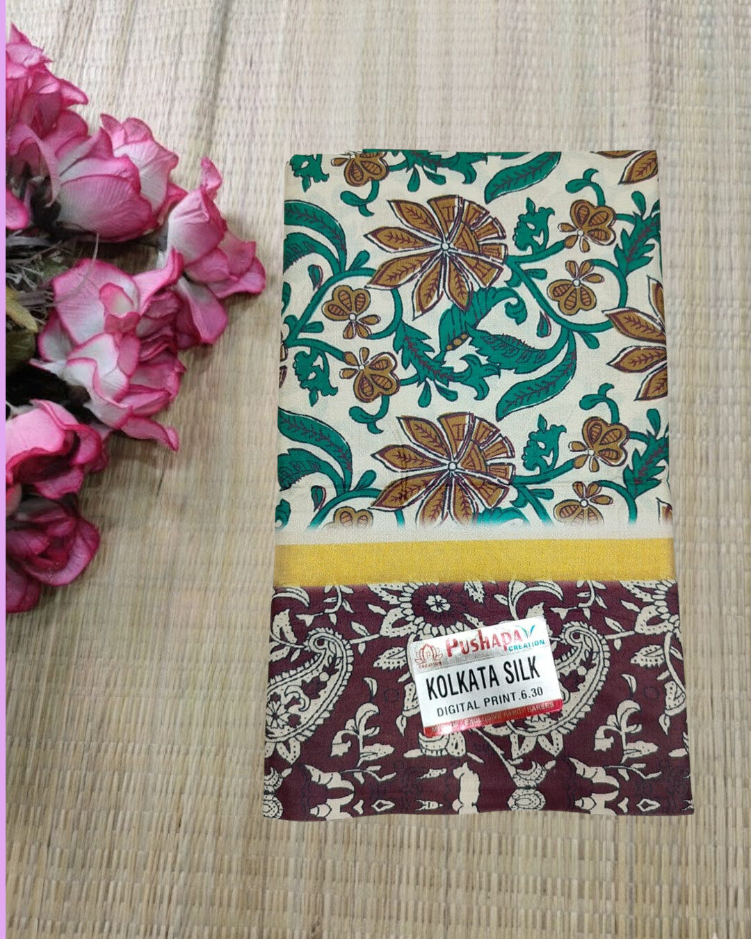 Designer Maslin Kalamkari Saree