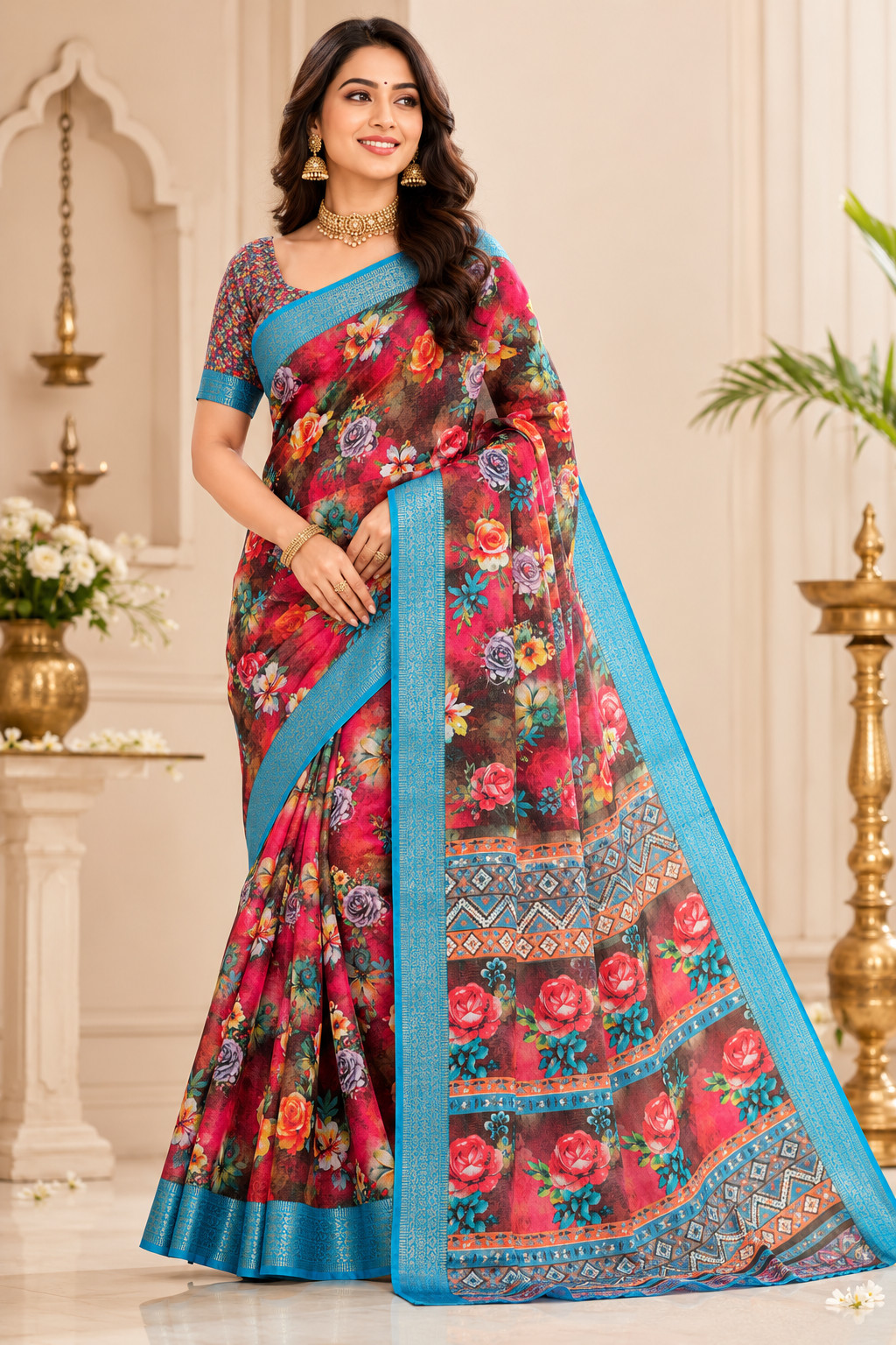 Elegant Semi Khadi Silk Saree - Image 2