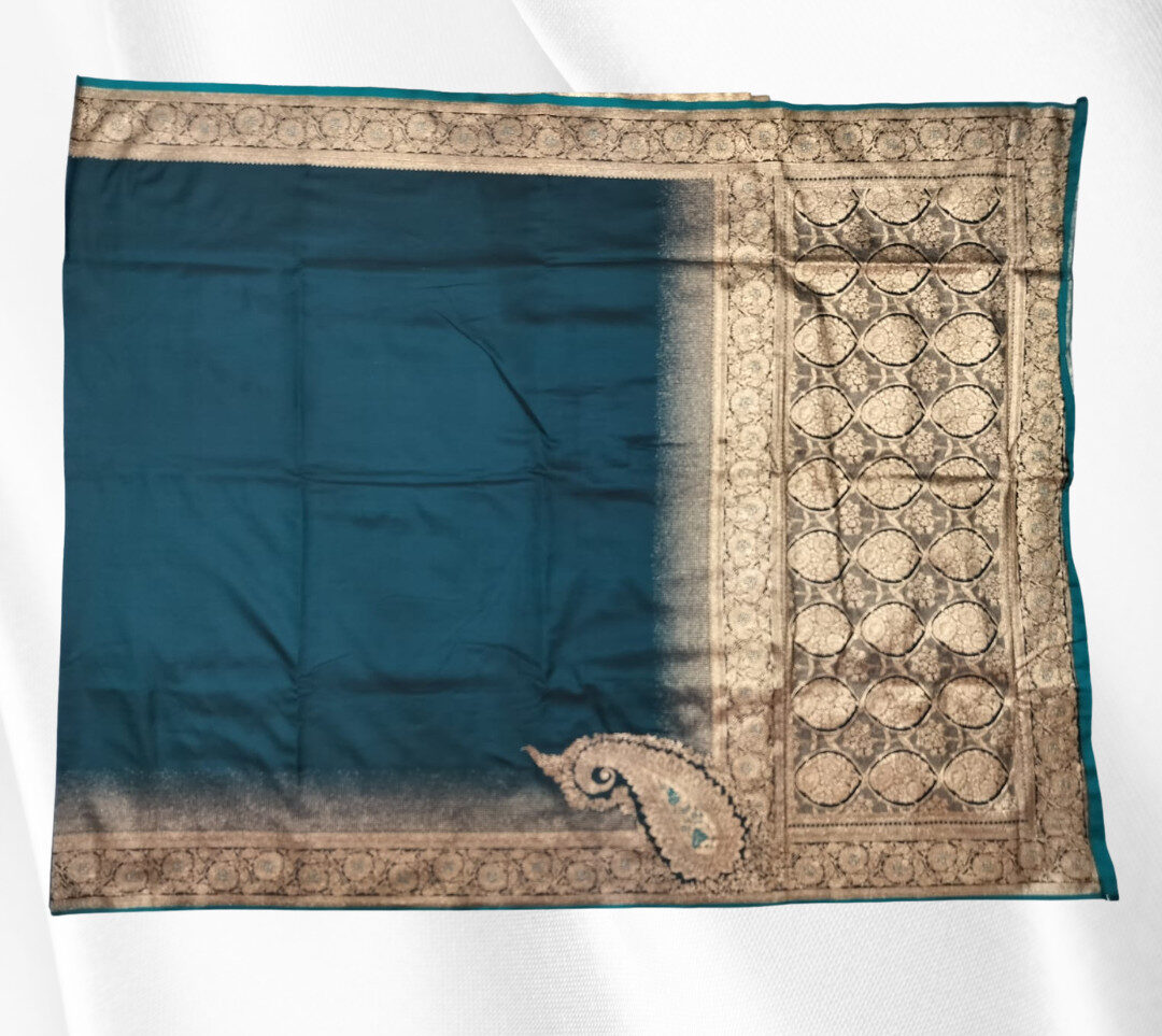 Fancy Mushroom Satin Saree - Image 2