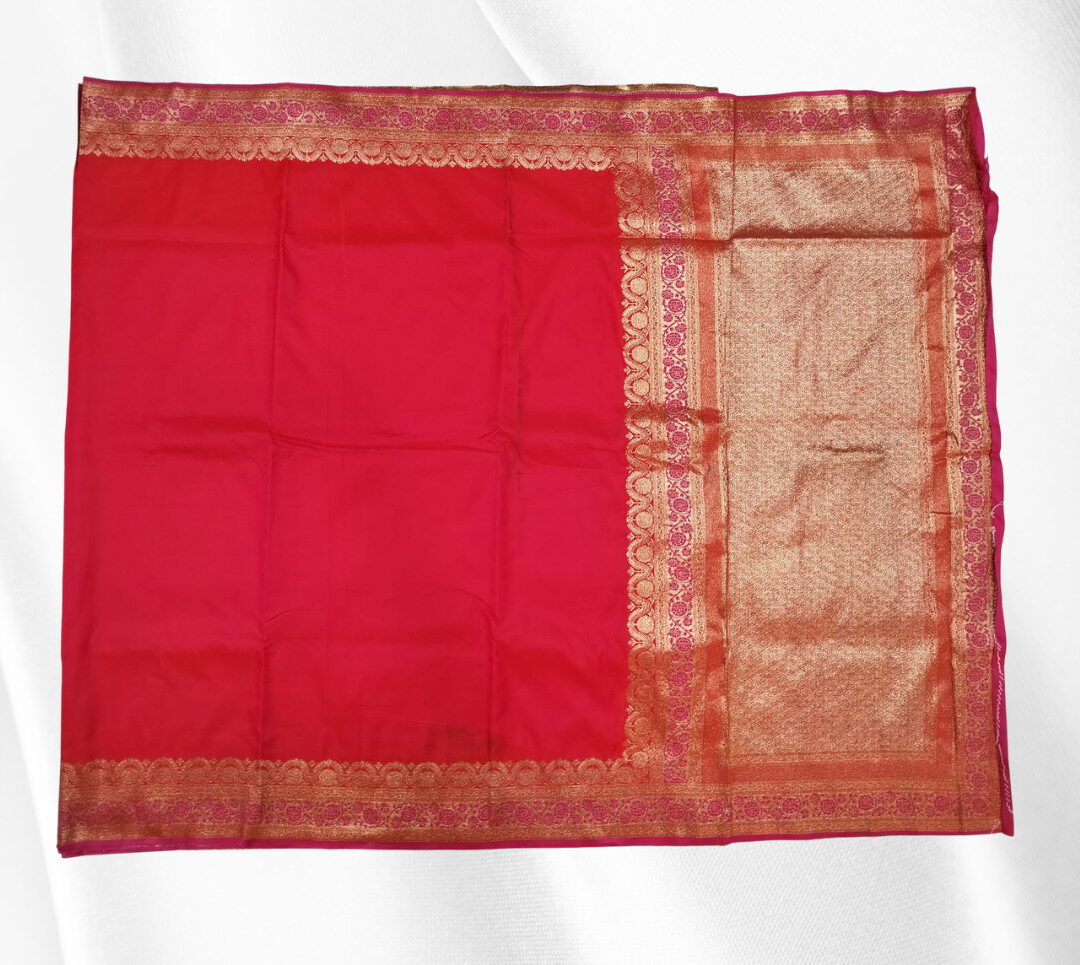 Fancy Mushroom Satin Saree - Image 2
