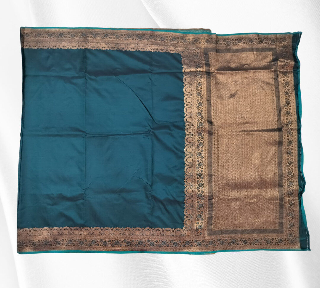 Fancy Mushroom Satin Saree - Image 3