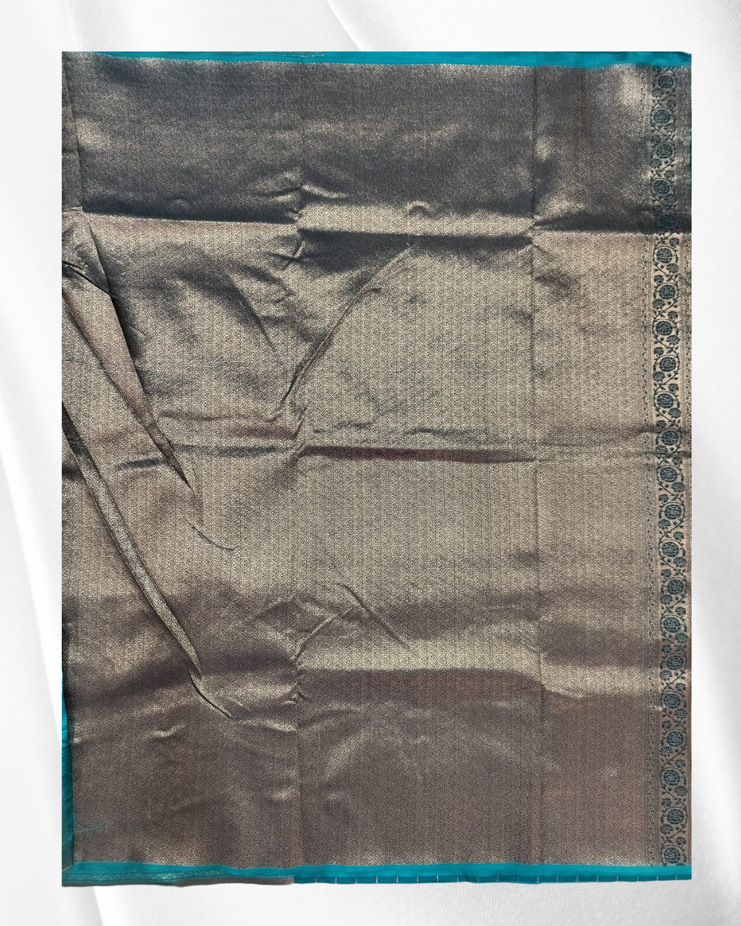 Fancy Mushroom Satin Saree - Image 2