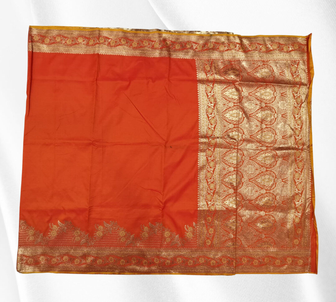 Fancy Mushroom Satin Saree - Image 2