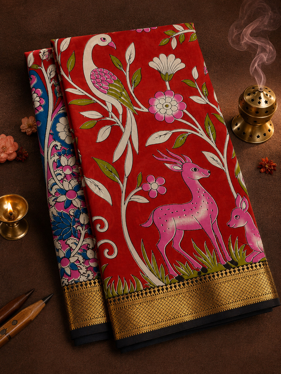 Designer Kalamkari Pattu Silk Saree