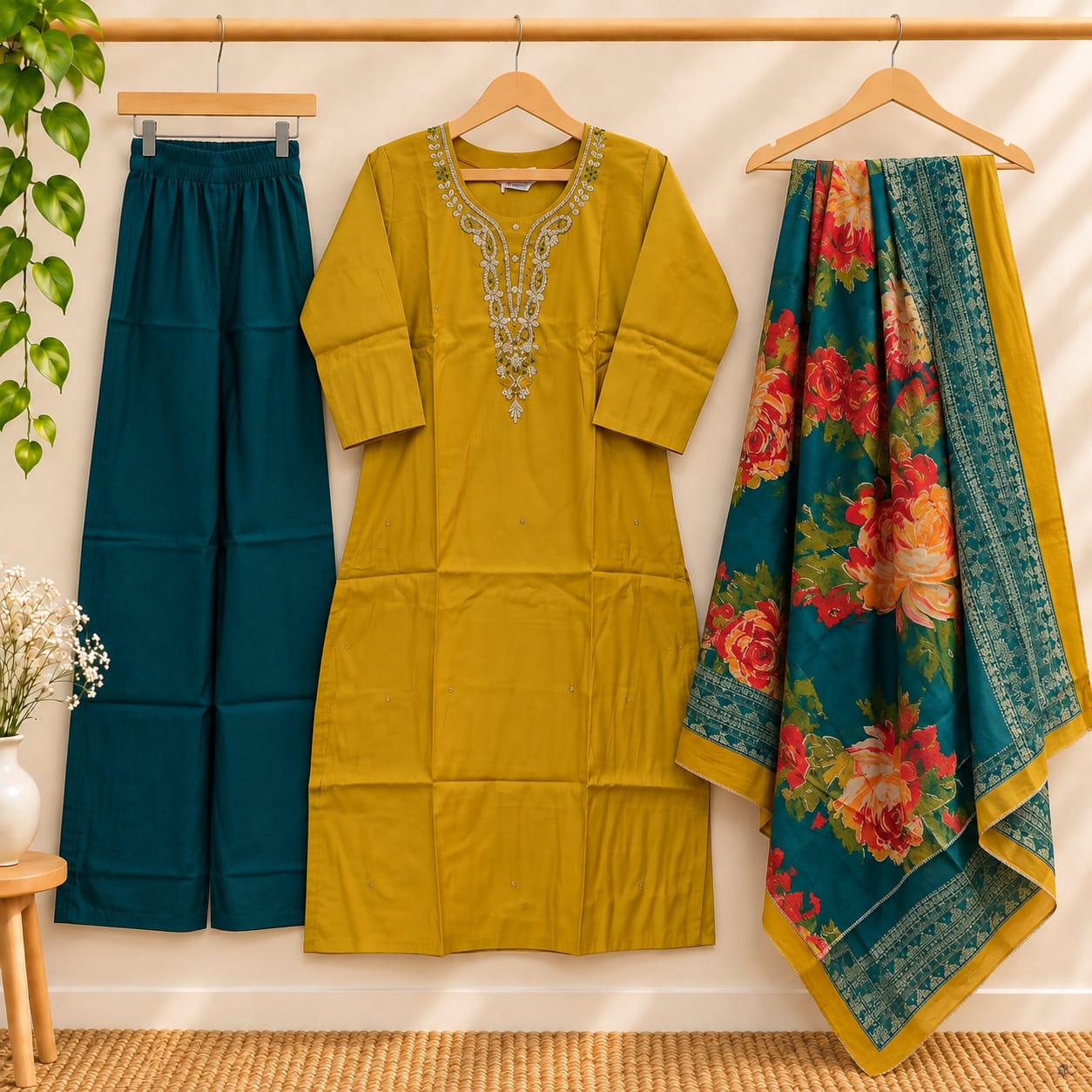 Designer Roman Silk 3-Piece Set